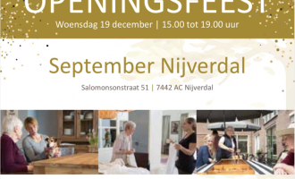 Openingsfeest September Nijverdal op 19 december
